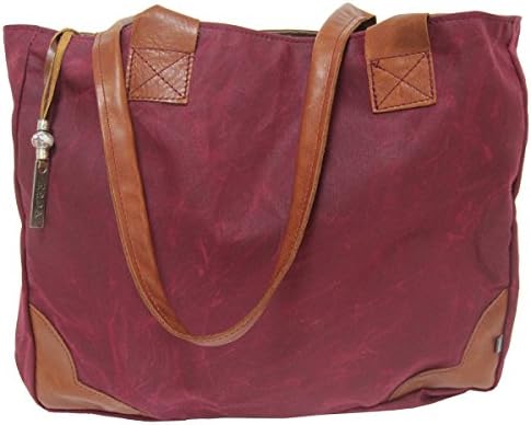 "The Kerry Tote" in Jacquard Fabrics Artisan Crafted - Made in the USA (Burgundy Brushed Canvas)