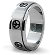 Peace Sign Stainless Steel Spinner Ring ( Sizes 5 - 9)