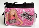 Hannah Montana Messenger Bag - Officially Licensed Black & Pink School Messenger Tote Bag with Metallic Silver Trim; Includes Free Bonus Water Bottle, Great Gift Idea