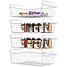 Under Shelf Basket, Veckle 4 Pack Under Shelf Wire Baskets Hanging Baskets Under Shelves Storage Rack for Kitchen Bookshelf Pantry Slide-in Baskets Organizer White