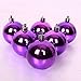 AMS Shatterproof Clear Plastic Christmas Ball Ornaments Decorative Xmas Balls Baubles Set with Christmas Trees Decorations (6cm Purple)