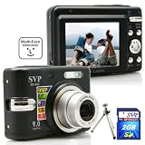 SVP DC-936-Black 9MP 3x Optical Zoom 2.5 LCD Digital Camera with ISO 640, face/smile detection (2GB SVP High Speed SD Memory Card & Tripod Included)