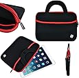 Kozmicc 10.1" Inch Tablet Sleeve Case Bag (Black/Red) w/ Handle for Apple iPad Air 4/3/2/1, Nabi, Nabi 2 , Nabi XD, Samsung Galaxy Note 10.1, Google Nexus 10, ASUS Transformer TF701 TF700 TF300T, Transformer Book T100 / Trio, VivoTab RT, MeMO Pad 10, Dell XPS 10, Latitude 10, HP Slate10 HD / Slate8 Pro, Acer ICONIA, Lenovo ThinkPad Tablet 2, IdeaTab S6000 [Fits Most 9" 10" 10.1" Tablets and Portable DVD Players]