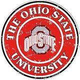 Ohio State Buckeyes 12 Inch Embossed Metal Nostalgia Circular Sign