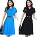 Babyonline Short Sleeve Chiffon OL Wear to Work Shirt Mini Dress (no Belted)