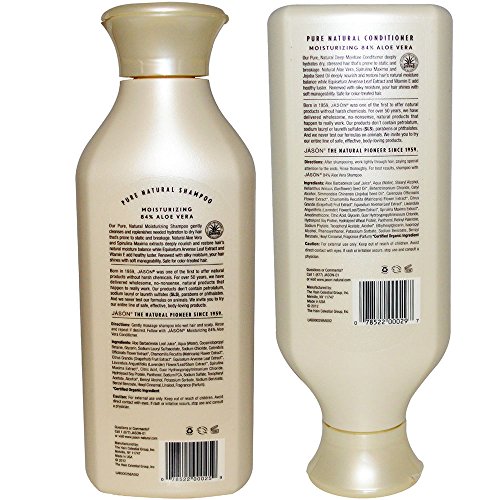 JASON All Natural Organic Aloe Vera Shampoo and Conditioner Bundle with