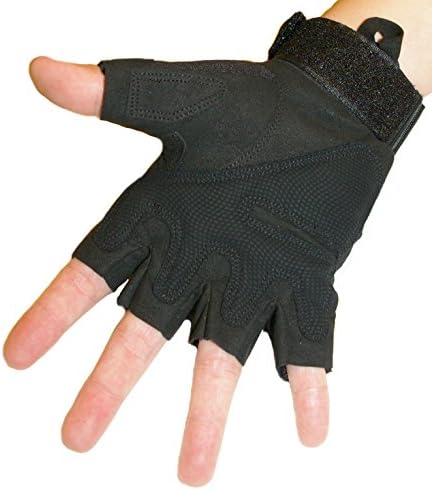 Crownover Tactical ECHELON Gloves, Adjustable Full-finger Hard Knuckle Protection Military Shooting Outdoor Cycling Hunting Riding Airsoft Gloves (Black Fingerless, Medium)