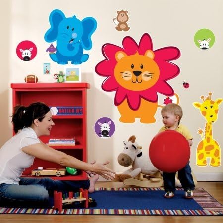Safari Friends Giant Wall Decals, As Shown, One Size
