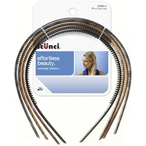 Scunci Effortless Beauty Skinny Plastic Headbands, 4-Count