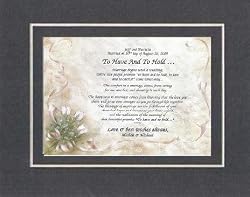 Personalized Touching and HeartfelPoem for Wedding - To Have and To Hold . . . Poem on 11 x 14 inches Double Beveled Matting