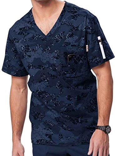 koi 655PR Men's Coby Print Scrub Top