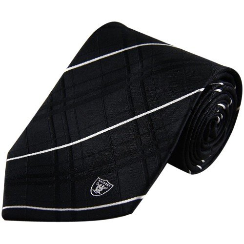 Oakland Raiders Oxford Stripe Woven Silk Necktie