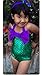 Little Girls 2pcs Swimmable Mermaid Princess Bikini Swim Bathing Suit+Headband (2-3 Years)