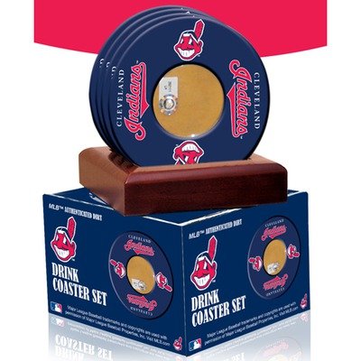 Cleveland Indians Coasters With Game Used Dirt (Set of 4)