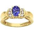 14K Yellow Gold Tanzanite and Diamond Ring