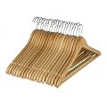 Super praktische Kleiderb�gel Holz, 50 St�ck, mit Hosensteg und Rockaufh�ngekerbe