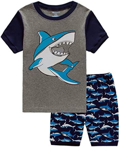 Cute Honey Shark Little Boys Cotton Sleepwear Kid Pajamas Set Tee &amp; Pants 4T