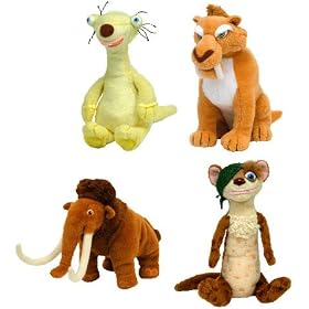 Ty Ice Age Set of 4 Beanie Babies (Buck, Diego, Sid, Manny) by Ty