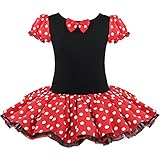 TIAOBU Girls Halloween Polka Dots Party Costume Dress Tutu Skirt with Headband (12 Months, Red)