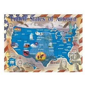  Melissa & Doug Deluxe 500 piece Map of the United States Cardboard Jigsaw