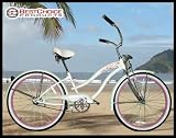 New Micargi 26 Ladies Bike Beach Cruiser Bicycle Rover GTS White/Pink
