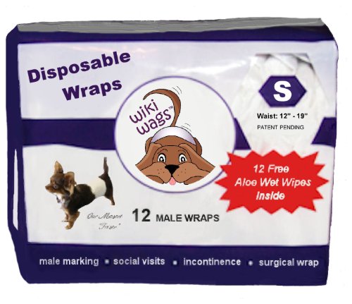 12 Small Disposable Male Dog Wraps  12 Free Aloe 