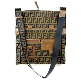 Fendi Brown Nylon Flat Medium Messenger Bag 7VA167-MX7-F0VT4