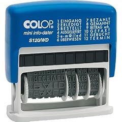 Colop S120/WD MiniInfoDater Schrifth�he 4 mm Kissen blau/rot 12 Texte