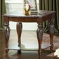 Antoinette End Table in Distressed Cherry Finish