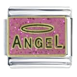 Pink Angel Halo Religious Italian Charms Bracelet Link