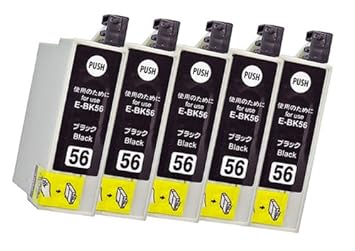 【クリックでお店のこの商品のページへ】5個セット《 エプソン 》 EPSON IC-BK56 (ブラック) 互換 インク カートリッジ: パソコン・周辺機器