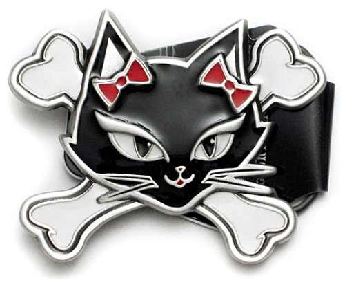 Lucky 13 Naughty Kitty Belt Buckle Rockabilly Vixen