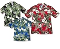White Hibiscus Men's Hawaiian Aloha Shirt