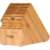 20 Slot Bamboo Universal Knife Block/Holder Without Knives by Shenzhen Knives.
