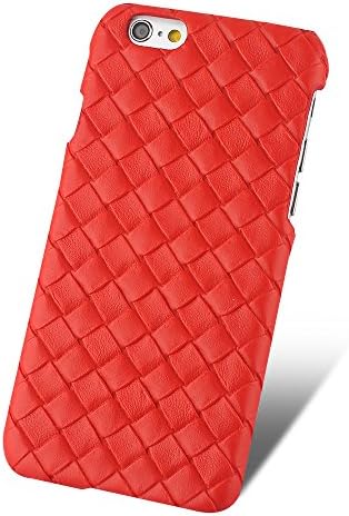 iPhone 6 Case,ChengYung[TM] Leather Grid Hard Case Cover[Slim Fit][Luxury][Business Style] for iPhone 6 (4.7inch)-Leather Red