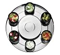 Bodum UK Lazy Susan, stainless steel with 6 black porcelain dishes