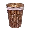 Round Cherry Hamper with Pink Gingham Liner