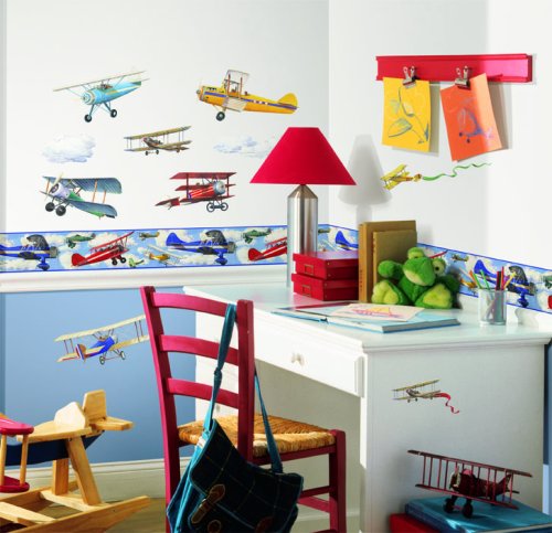 RoomMates RMK1002BCS Space Travel Peel and Stick Wall Border RoomMates RMK1002BCS Space Travel Peel and Stick Wall Border