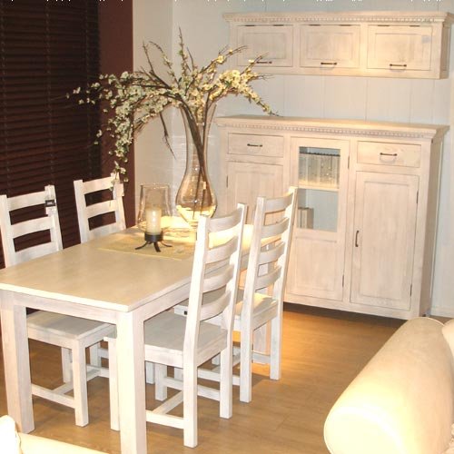 Stuhl - massiv Holz Kiefer - Farbausführung: Alt weiß