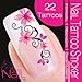 Nailart NAIL TATTOO STICKER - blossom / ornament - pink / black