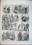 1881 FANCY DRESS BALL COSTUMES ARMOUR ANTIQUE PRINT