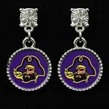 East Carolina Pirates Crystal Stud Dangle Earrings