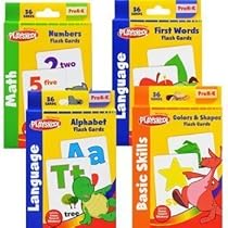 Playskool Flash Cards with Reward Stickers - 4 Sets of Flash Cards (Alphabet, Numbers, Colors and Shapes, First Words)
