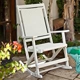 Other Brands Willow Bay Folding Rocking Chair with Resin Wicker Seat and Back - YC02PNR-WHITE
