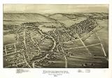 Downingtown, Chester County, Pennsylvania 1893. Drawn by T. M. Fowler., large historic panoramic map reprint 51x36