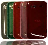 Sigma-accessories : 5 Pack Tpu Circle Gel Cases Covers For Htc Sensation G14 / Z710e With Screen Protector - Black / Red / Blue / Pink / Purple