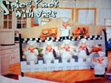 FAT CHEF 3-D Wood Spice Rack & 5 Jars Set NEW