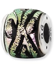Sterling Silver s Pink Dichroic Glass Bead by Reflection Beads, Best Quality Free Gift Box Satisfaction Guaranteed