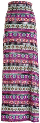 Chevron Floral Aztec Tribal Striped Printed Full Maxi Skirt Dress