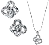MARCASITE BUTTERFLY EARRING AND PENDANT SET